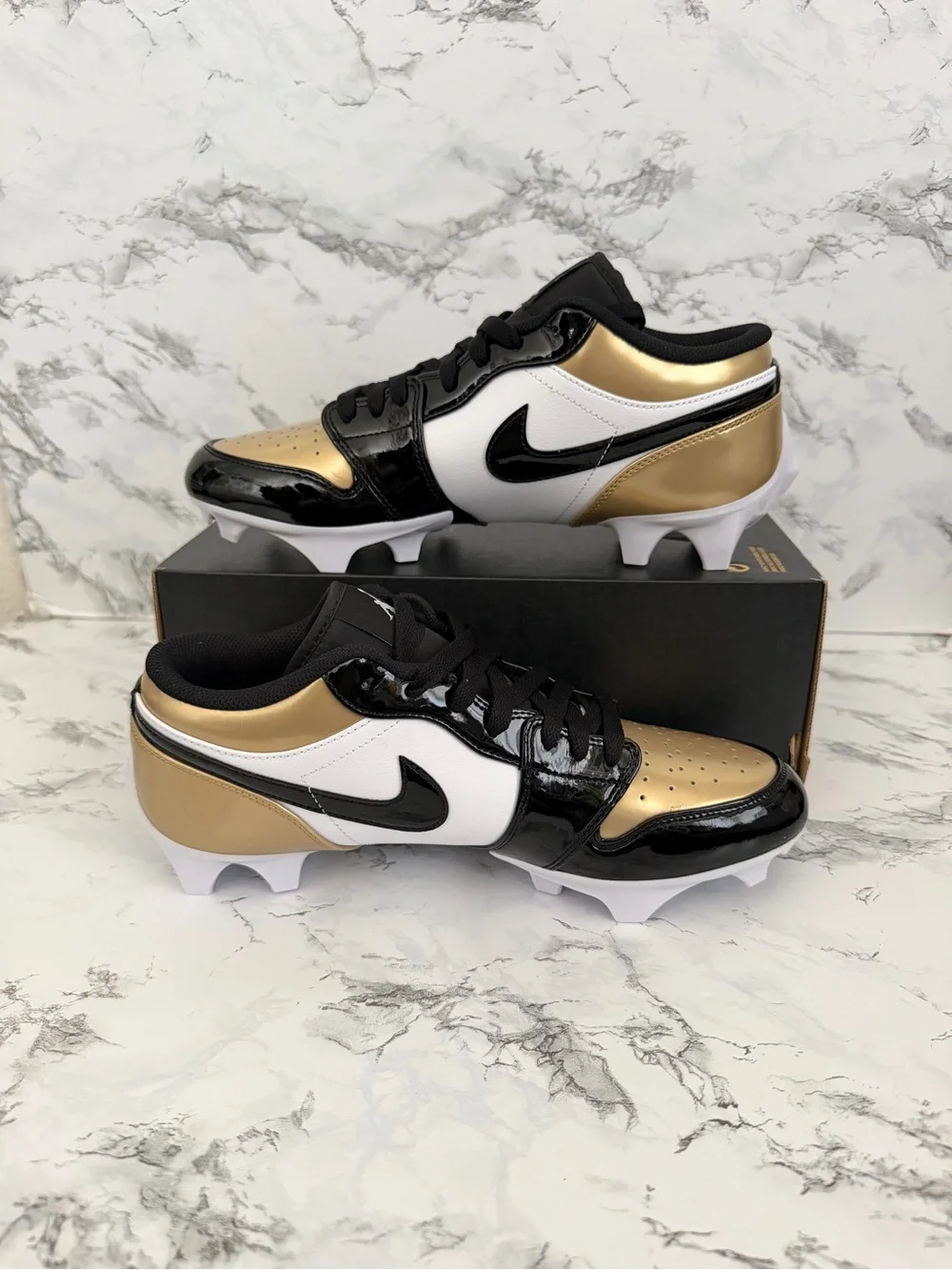 Nike Air Jordan 1 Low TD Gold Toe Football Cleats FJ6245 Men’s Size 9.5